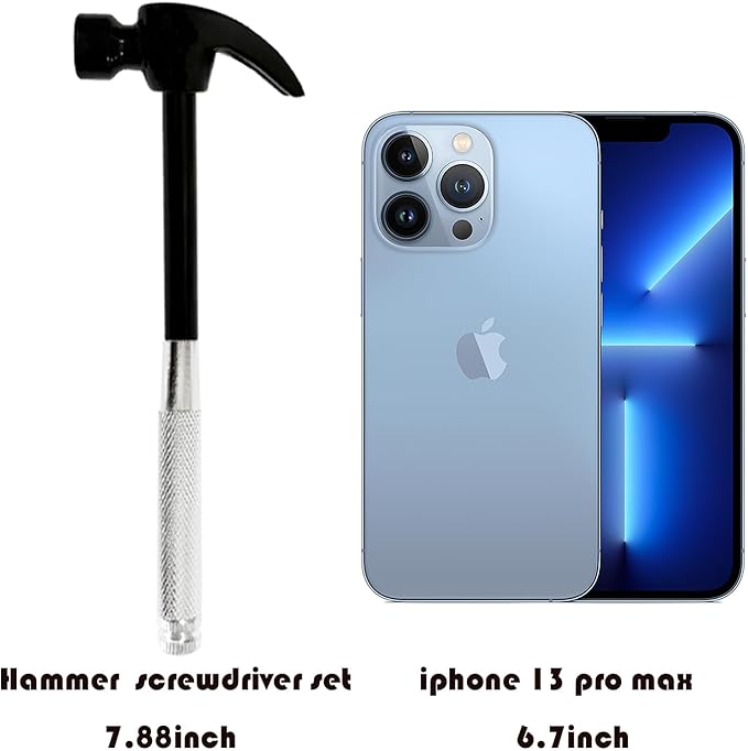 Multifunction 6 in 1 Screwdriver and Small Hammer Set, Camping Multitool Hand Tool Choice (Black)
