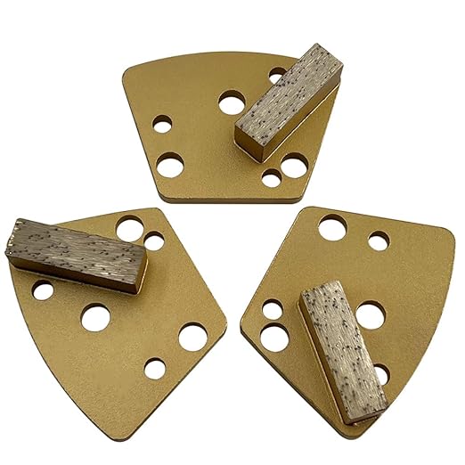 Trapezoidal Diamond Grinding Discs for Iron Horse, Warrior, XtremePolishing & ASL Grinders, 18/20 Grit, Single Segment, Soft Bond, Set of 3PCS