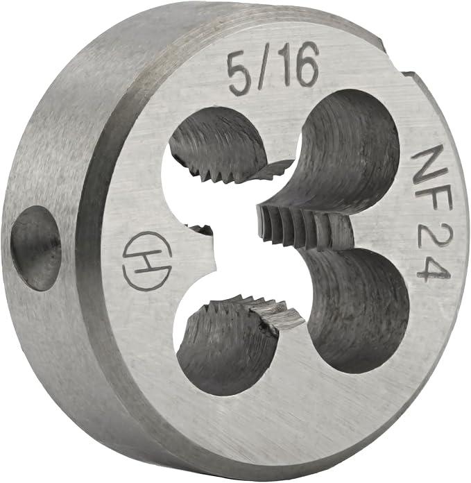 Aceteel 5/16"-24 UNF HSS Tap And Die Set, 5/16 x 24 UNF Machine Thread Tap And UNF Round Thread Die Right Hand