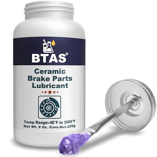 Silicone Brake Grease Lubricant for Brake Caliper Pad Pin Parts Lube, Synthetic Ceramic Brake Grease with Brush 8 oz