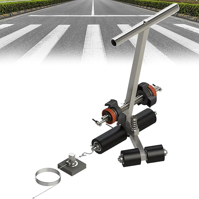 Floor Tape Applicator with Drawing Circle Kit Hand Push Line Striping Machine Parking Lot Striping Machine, for Basketball Courts, Road Warning