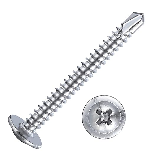 Wensilon竊?00pcs竊?8횞2?쓋or Sheet Metal Self-Tapping Screws 410 Stainless Steel Truss Head High-Strength Quick Tapping Screws