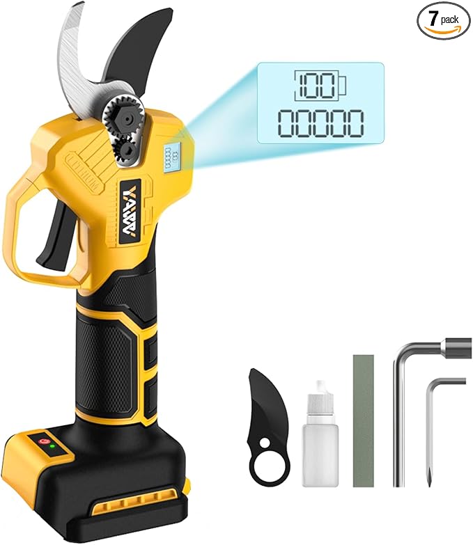 Brushless Electric Pruning Shears for DeWalt 20V Battery, Portable Cordless Pruning Shears with LCD Display竊냆K5 Blades, Adjustable Cutting Diameter 0.8-1.2 Inch for Gardening Tree Pruning(NO Battery)