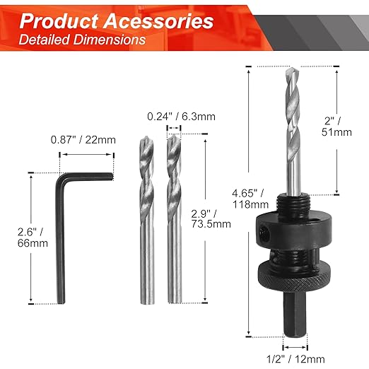 7-1/4 Inch Hole Saw with 1/2" Hex Shank Quick Change Arbor, JTemgle Bi-Metal Hole Saw Heavy Duty Hole Cutting Tool for Cornhole Boards, Recessed Lights, Wood, Plastic, Drywall & Soft Metal
