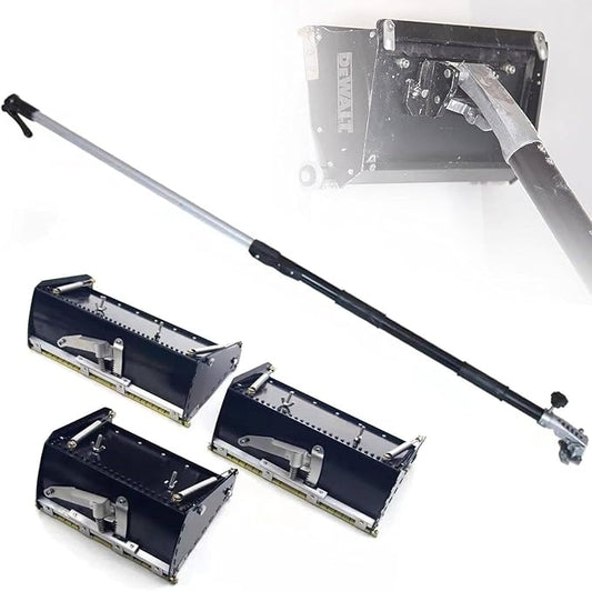Drywall Taping Flastering Smoothing Tool,Professional 8/10/12 Inch Drywall Flat Finishing Box, Drywall Knife Tools,Mud Drywall Skimming Blade,with 41''- 65'' Adjustable Handle,32cm/12in