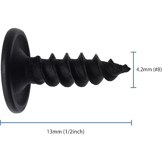 200pcs #8 횞 1/2??Modified Truss Head Wood Screws, Phillips Drive, Black Wood Screws, Screws with Screwdriver Bit