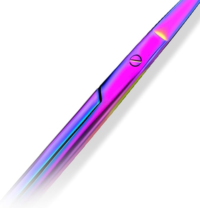 Bandage, Castroviejo, & Iris Scissors, & Kelly, & Mosquito Forceps Rainbow - Stainless Steel, DIY Crafting Scissors and Forceps Multicolors (Iris Scissors, 4.5 inches Straight)