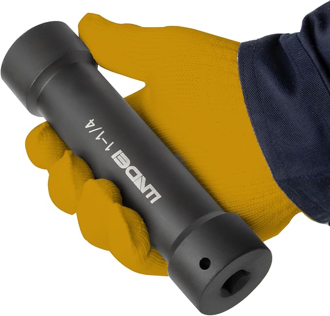 LLNDEI 1/2 Inch Drive Extended Length Impact Socket Set 6PCS Extra Deep Socket Set Include Sizes 3/4", 7/8", 15/16", 1-1/16", 1-1/8", 1-1/4" for High Torque Use