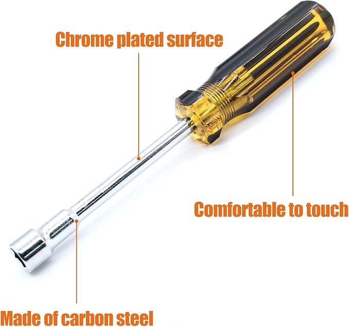 2Pcs 9mm Socket Wrench Screwdriver, Hexagon Nut Driver with Steel Cushion Grip for Easy Hand-Making and Repair Projects