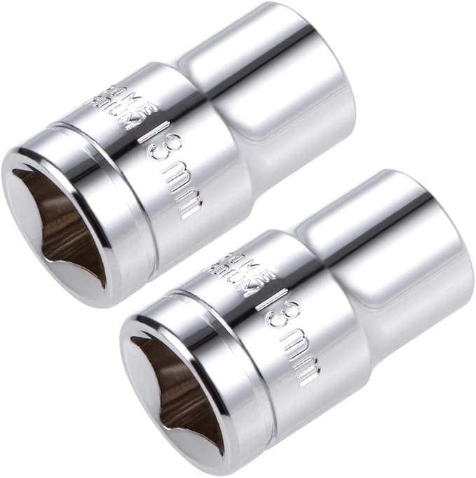 uxcell 1/2-inch Drive E13 Universal Spline Socket Shallow 12 Point Cr-V Steel 2 Pcs