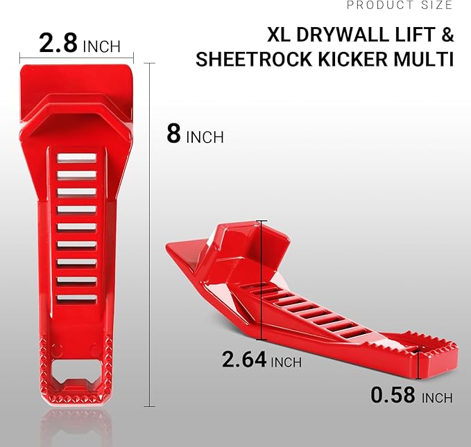 (3-Pack) Calvana XL Drywall Lifter, Drywall Rasp, Drywall Jack, Taller and Wider Toe Insert Design, Sheetrock Fitting Multi-Tool, Ideal for Wall Panels and Door Installation