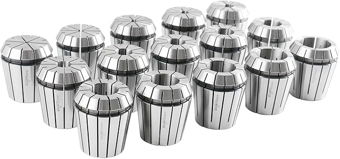 Accusize Industrial Tools Cat40 Shank and 15 Pc Er40 Collet Set with Wrench in Fitted Strong Box, 1/8 to 1 inch, Ct40-Er40