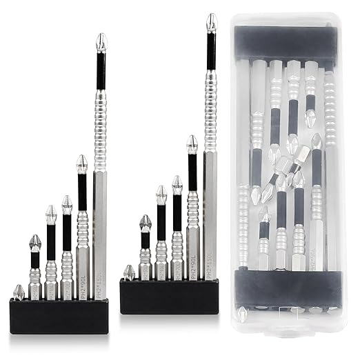 12PCS High Magnetic Screw Driver Drill Bit Set, Magnetic Drill Bits Anti-Slip Set, Strong Magnetic Durability Screwdriver Drill Bit Set, 25 50 65 70 90 150MM Magnetic Screwdriver Bits