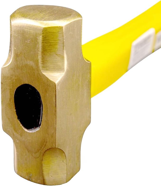 Stark USA 5-Pack Sledge Hammer Brass Head (1LB) with Comfortable Handle, Drilling Hammer, Crack Hammer, Die-Forge, Corrosion Resistant, 12.5" Length
