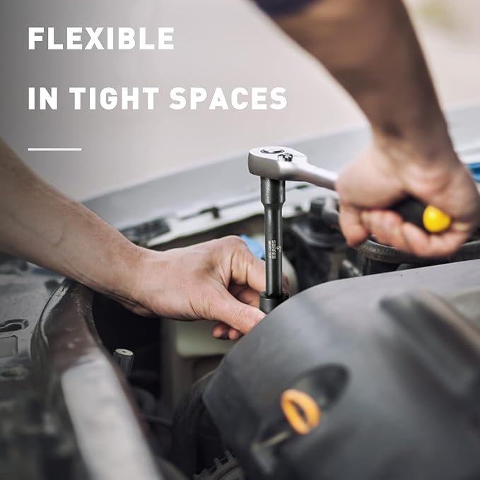 Impact Socket Set 1/2??Drive, SORAKO16 PCS SAE Deep Socket Set (3/8-Inch to 1-1/14") Include 5??Extension Bar & 10??L Handle, Cr-V Steel 6 Point Standard Impact Socket with Portable Case