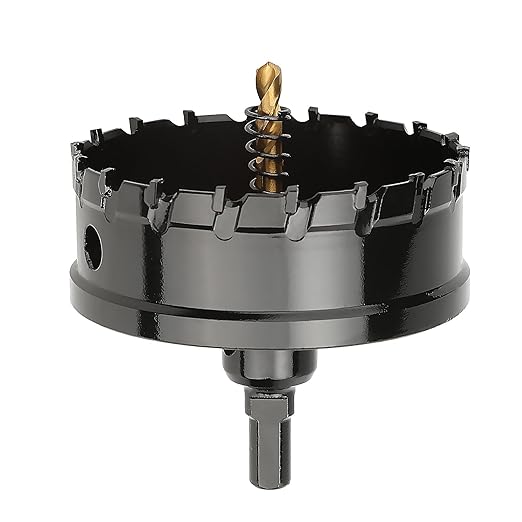 58mm竊?2.28 inch 竊덪arbide Hole Saw,Metal Steel Hole Saw,Stainless Steel Drill Bit, Hole Cutter for Stainless Steel,Sheet Metal, Thick Metal and Iron,Black (58mm竊?2.28 inch 竊?