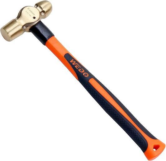 WEDO Non-Sparking Ball Peen Hammer 2-1/2 lb Head, Spark-free Safety Ball Pein Hammer, DIN Standard, BAM & FM Certificate, Aluminum Bronze, 16" Length