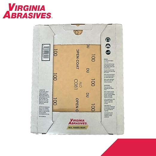Virginia Abrasives 9??x 11??Coarse 80/100 Combo Pack General Purpose Sandpaper Sheets, 5 Each, 10 Total Sheets