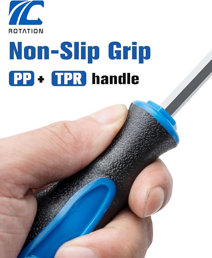 ROTATION 1/4 Inch Magnetic Bit Driver, Nut Driver with Non-slip Handle and Strong Magnet Tip, Screwdriver Handle for Holding Bits and Screws, 197mm/7.7 inch