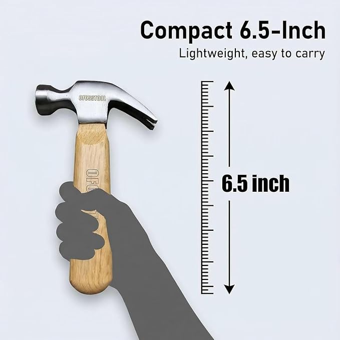 Claw Hammer Small Mallet Hammer with Wood Handle and Alloy Steel Head, 11 OZ Mini Hammer for Woodworking & DIY