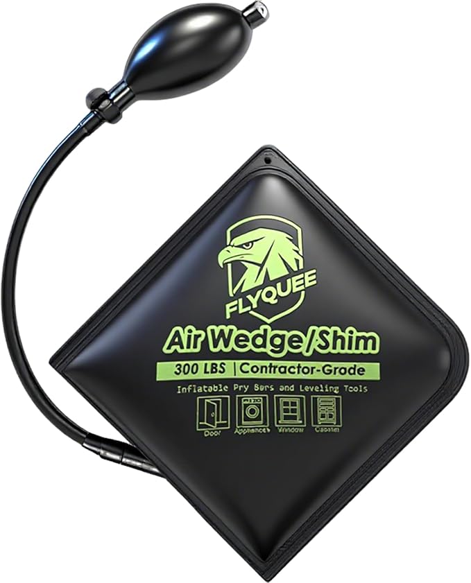 3 Sizes Air Wedge Shim, Contractor-Grade Alignment Air Pump Wedge Bag Tool, Inflatable Pry Bar and Leveling Tool, Maximum 500 LB Rating