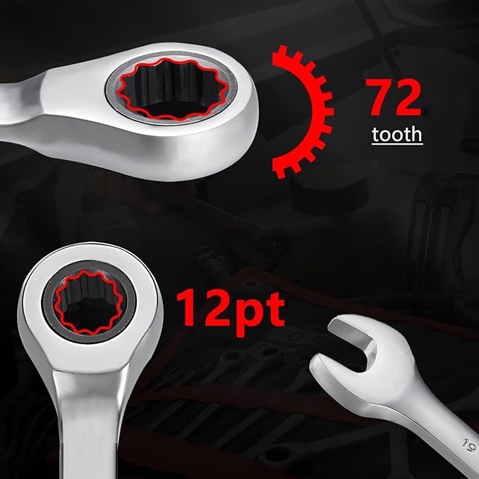 Hantinstom 12pcs Wrench Set ??Versatile Ratchet Wrenches Set for Efficient Automotive Repairs - Professional Grade Combination Wrench Set