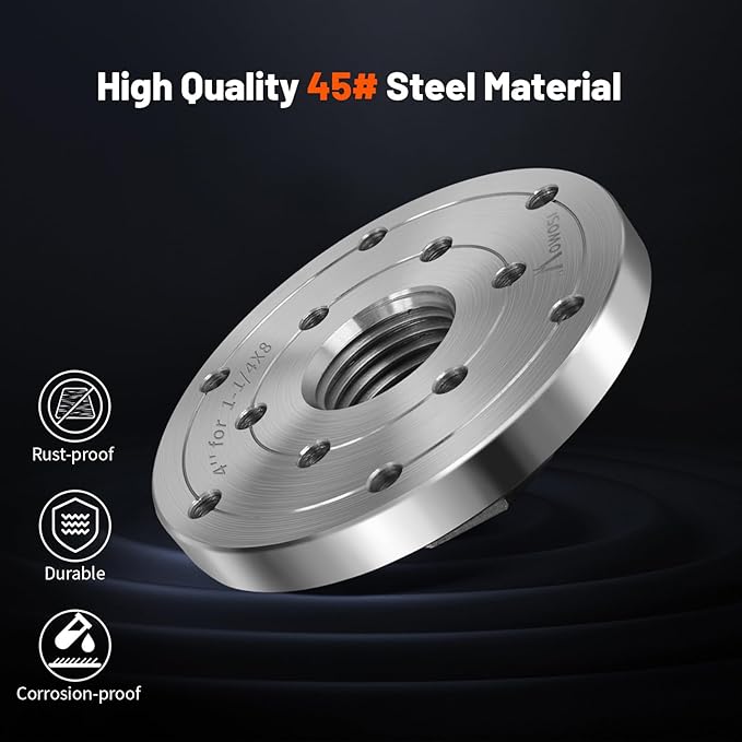 4" Wood Lathe Steel Faceplate,Faceplate for Wood Lathe,Lathe Face Plate Fit for 1-1/4" x 8TPI Spindle