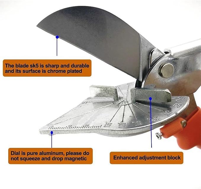 Riloer Multi Angle Miter Shear Cutter, Multifunction Trim Shears, 45-135 Degree Miter Cutter Hand Shear