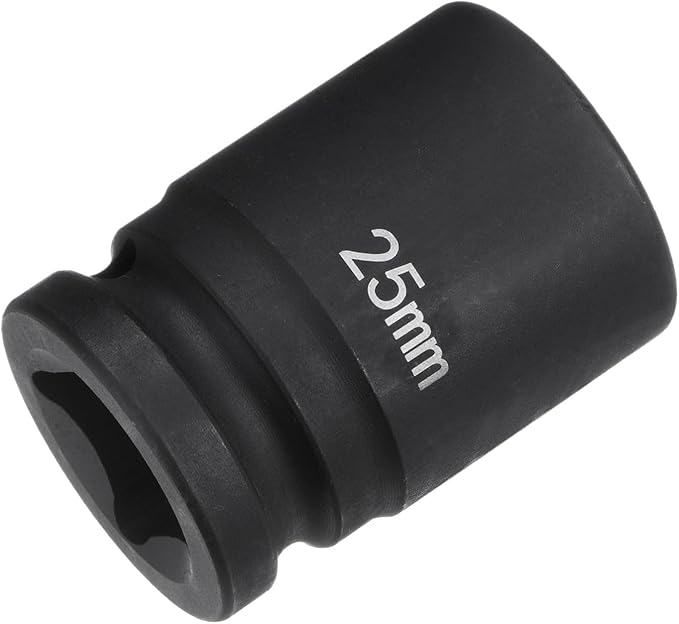 HARFINGTON 6-Point Impact Socket 3/4" Drive 25mm Metric 40Cr Alloy Steel Spindle Axle Nut Impact Socket