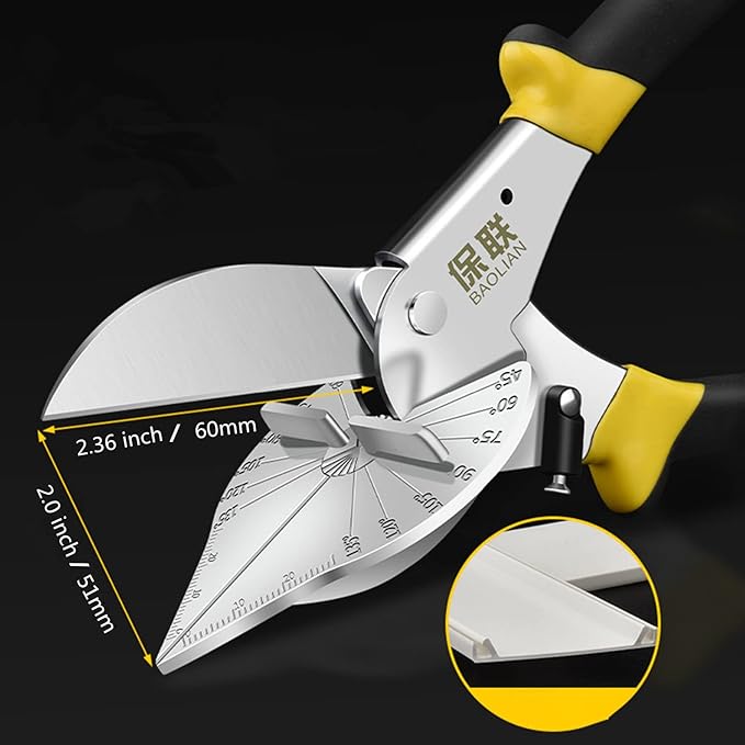 szhdx Multifunctional Shears, Multi Angle Shear Cutter - Cuts 45 to 135 Degree Miter Snips, Hand Tools for Soft Wood, Plastic, PVC
