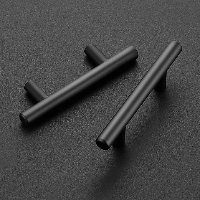 JOY DECOR 20 Pack 4 Inch Cabinet Pulls Kitchen Cabinet Handles with 2-1/2 Inch Hole Center Matte Black Cabinet Hardware Stainless Steel Kitchen Drawer Pulls for Cabinets Cupboard, 64mm Hole Centers