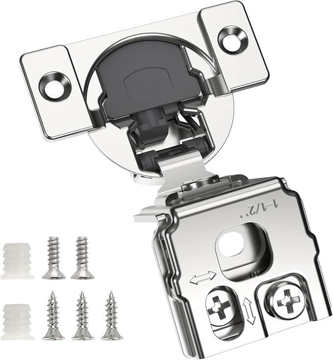 Chibery 30 Pack 1-1/2" Overlay 3D Soft Close Concealed Hinge for Face Frame Door, Smooth Slow Self Closing Hinges, Satin Nickel, Hidden 105째 Open Angle Stainless Steel Hinge for Kitchen Cabinet Door