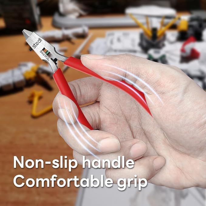 stedi Ultimate Model Nippers 5-Inch,Ultra-thin Single-edge with Protective Case, Sprue Cutter for Gundam Repairing Plastic Model and Fixing, for Gunpla Model, Red