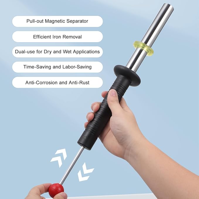 Magnetic Pick Up Tool With Release : Magnetic Chip Collector Retrieving Baton Swarf Sweeper for Pickup Nails, Screws, and Metal Scraps