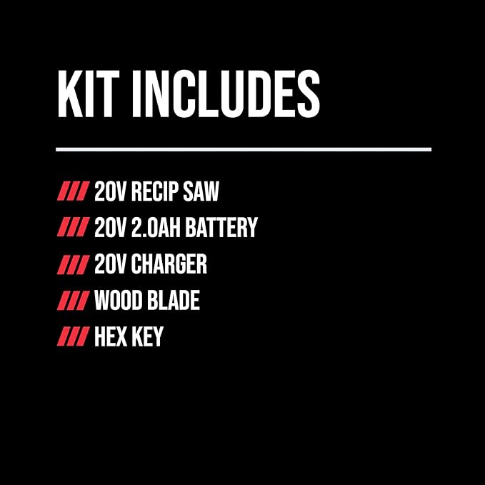 SKIL PWRCORE 20V Brushless Reciprocating Saw Kit Including 2.0Ah Battery and Charger-RS5870B-10