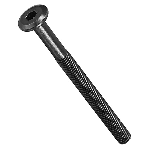 METALLIXITY Flat Head Hex Socket Cap Screws Bolts(M6-1x75) 10Pcs, Steel Hex Socket Furniture Bolts Screws - for Furniture Woodworking Project, Black