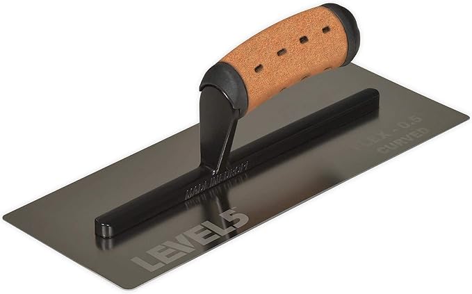 LEVEL5 12" x 4.75" Flex Drywall Curved Trowel, 0.5MM Blade | Triple-Hardened Stainless Steel, High-Impact Handle | Sheetrock Gyprock Wall-Board Plasterboard | 4-988