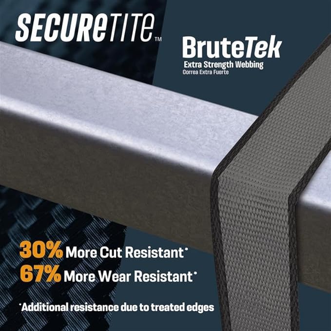 Secure Tite 1-1/2??x 20??Tie Down Ratchet Straps, Ratchet Tie Down Straps, Double J-Hook, 1667 lbs Working Load Limit, 5000 lbs Break Strength, 4-Pack