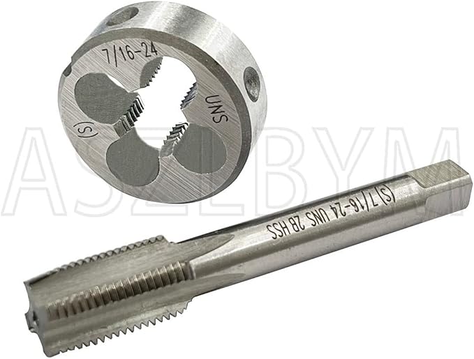 ASZLBYM 7/16-24 HSS Tap And Die Set竊?UNS Machine Thread Tap and UNS Round Thread Die Right Hand