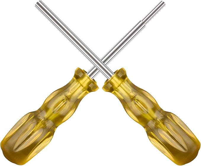 Gamebit Screwdriver Set, 3.8mm and 4.5mm Security Screwdriver Bits for Opening Nintendo, Sega Consoles and Game Cartridges - Trensparent Yellow