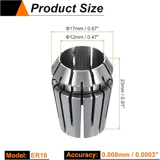 HARFINGTON Spring Collet Chuck ER16 12mm 65Mn Spring Steel Precision Router Collets for CNC Engraving Milling Lathe Tool