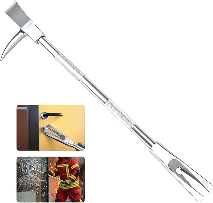 30 inch Halligan Bar, High-Precision Carbon Steel Construction, Halligan Forced Entry Tools, Firefighter Tool for Fire Rescue and Emergency Breakthroughs