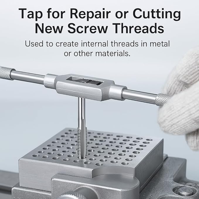 M16x1.0 Metric Tap and Die Set Right Hand HSS Tap & GCr15 Hex Die for Metal Thread Repair