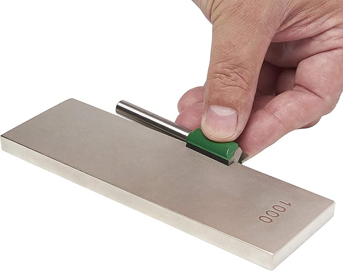 Trend Diamond Sharpening Bench Stone, 6 x 2 Inch, Double Sided (300/1000 Grit) Bench Stone with Cleaning Block & Non-Slip Mat, DWS/W6/FC