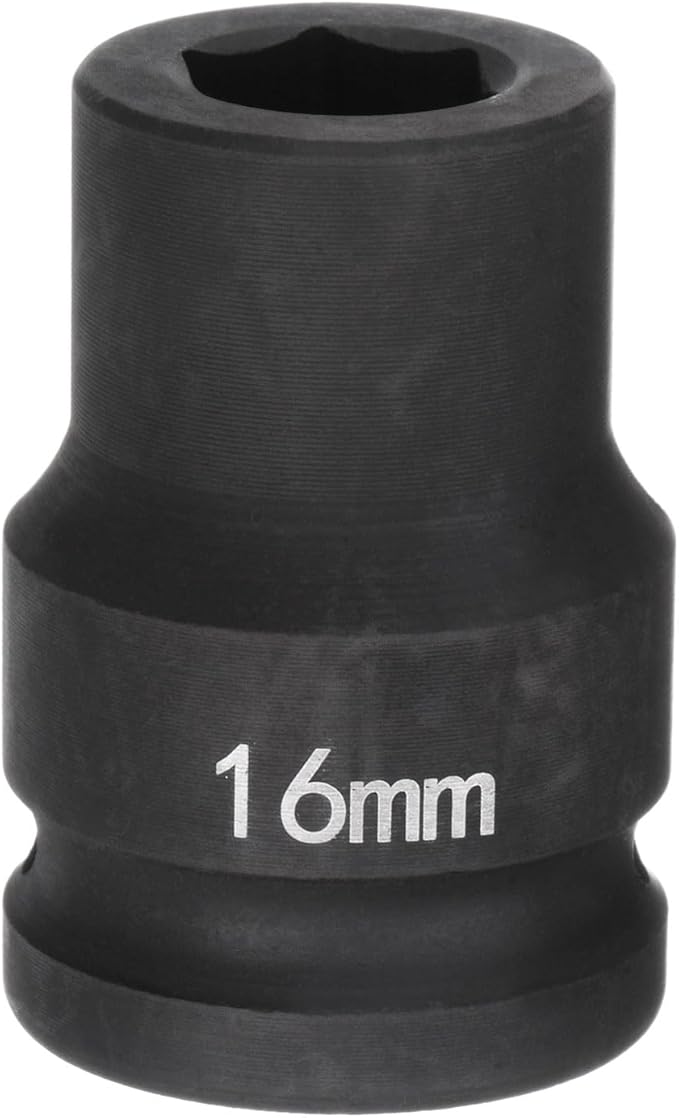 HARFINGTON 6-Point Impact Socket 3/4" Drive 16mm Metric 40Cr Alloy Steel Spindle Axle Nut Impact Socket
