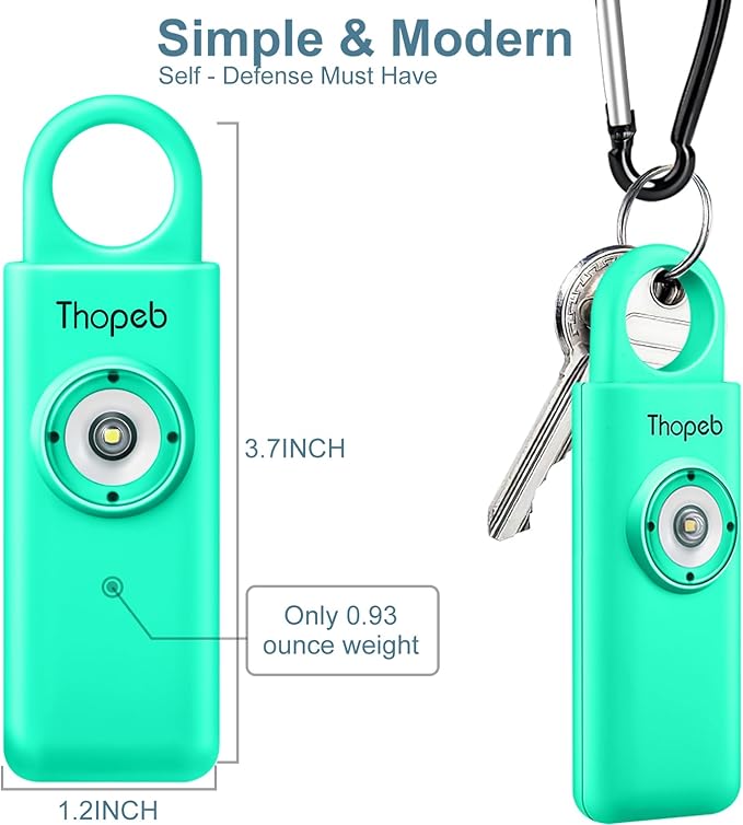 Thopeb?밫he Original Personal Safety Alarm for Women Self Defense ??Elders & Kids Self Defense Keychain Siren ??135dB Loud Siren Bird Sound ??Cute Key Chains Protection (Lake Green)