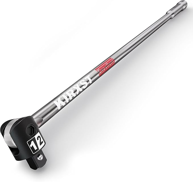 25-Inch 1/2??Drive Breaker Bar, 250째 Rotatable Head, Heavy Duty Extension Breaker Bar, Ball Lock Function, Laser Marking, Mechanical Work, Automobile and Motorcycle Maintenance and Repair