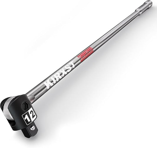 25-Inch 1/2??Drive Breaker Bar, 250째 Rotatable Head, Heavy Duty Extension Breaker Bar, Ball Lock Function, Laser Marking, Mechanical Work, Automobile and Motorcycle Maintenance and Repair