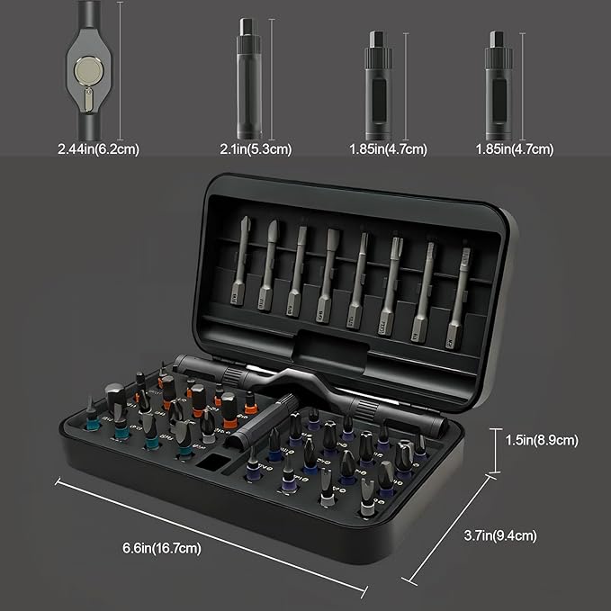 42 in 1 Magnetic Screwdriver Set, 2025 New Ratchet Precision Screwdriver Set, Multi Bit Magnetic Drive Set with Detachable Ratchet Handle, Portable Repair Tool Kit for Repair and Installation