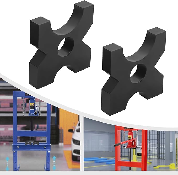 2-Pack H-Frame Hydraulic Press Plates, Universal Arbor Press Plate Set with Multiple V-U Openings & Round Holes, for 20 Ton & 32 Ton Shop Presses, 1 Inch Thick High-Strength Iron (5 * 5 * 1 in)